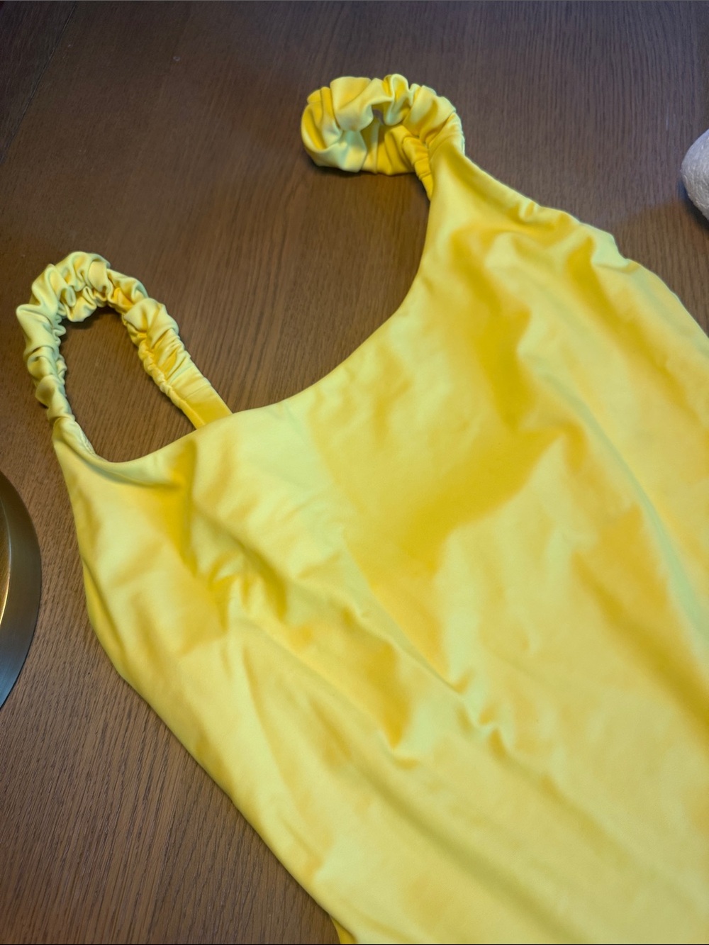 Ramy Brook Yellow Ruched Strap One-Piece Swimsuit Medium - Super Cute